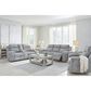 Ashley Buntington Manual Reclining Sofa in Pewter, , large