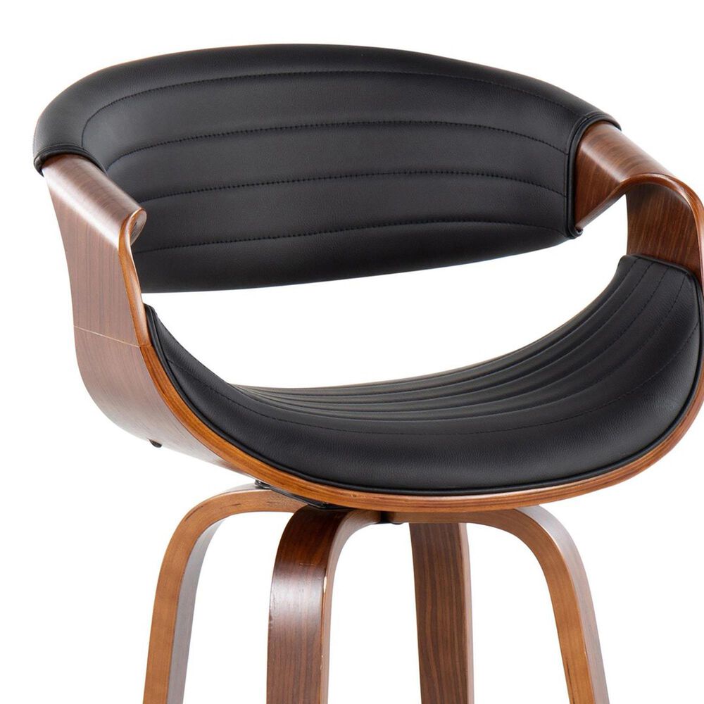 LumiSource Symphony 26" Counter Stool in Walnut and Black (Set of 2), , large