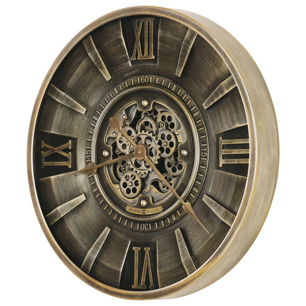 Howard Miller Lucian Wall Clock in Charcoal and Gold, , large