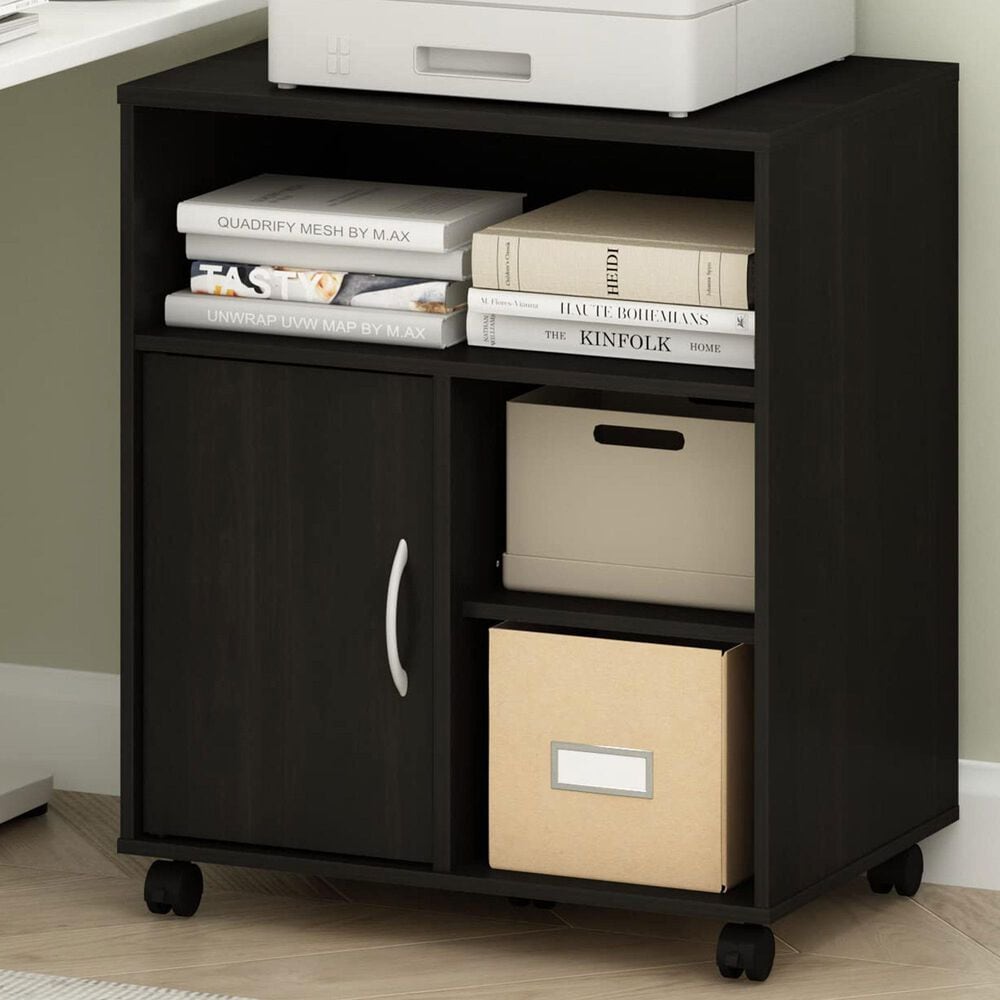 HOMLUX Large Home Office Under Desk Printer Stand in Espresso, , large