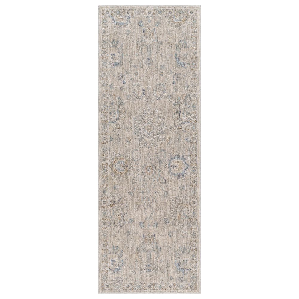 Surya Avant Garde 2"7" x 7"3" Gray, Beige and Denim Runner, , large