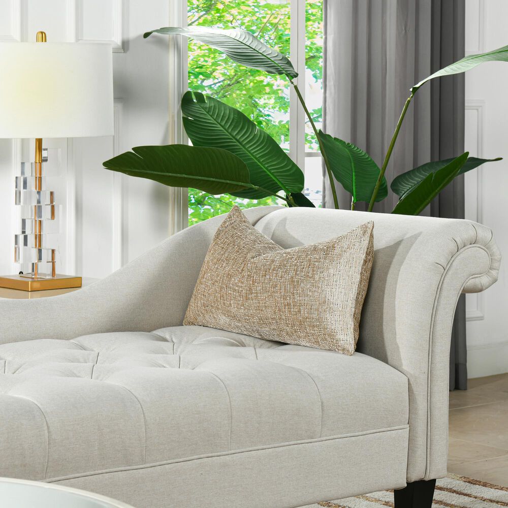 Jennifer Taylor Home Plume 12" x 22" Lumbar Pillow in Brilliant Cream NFM