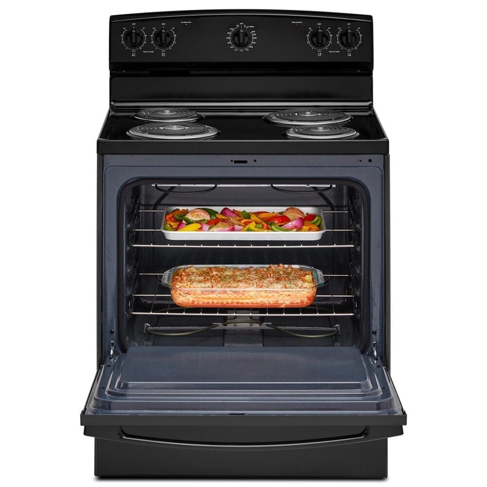 Amana 30&quot; Freestanding Electric Range with Easy-Clean Glass Door in Black, , large