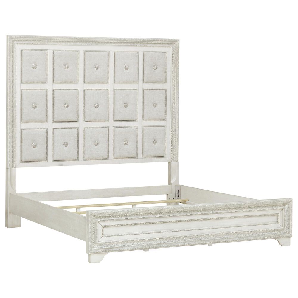 Chapel Hill Camila Queen Panel Bed in White and Silver, , large