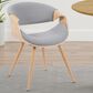 Armen Living Butterfly Arm Chair with Gray Upholstery in Oak, , large