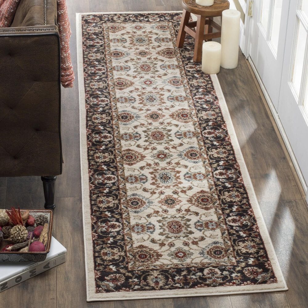 Safavieh Lyndhurst LNH332 2&#39;3&quot; x 12&#39; Cream and Navy Runner, , large