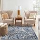 Nourison Aloha ALH18 6" x 9" Ivory and Navy Indoor/Outdoor Area Rug, , large