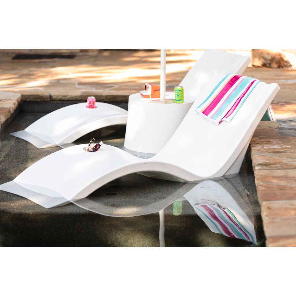 Floating Luxuries Kai Shelf Lounger in White (Set of 2), , large