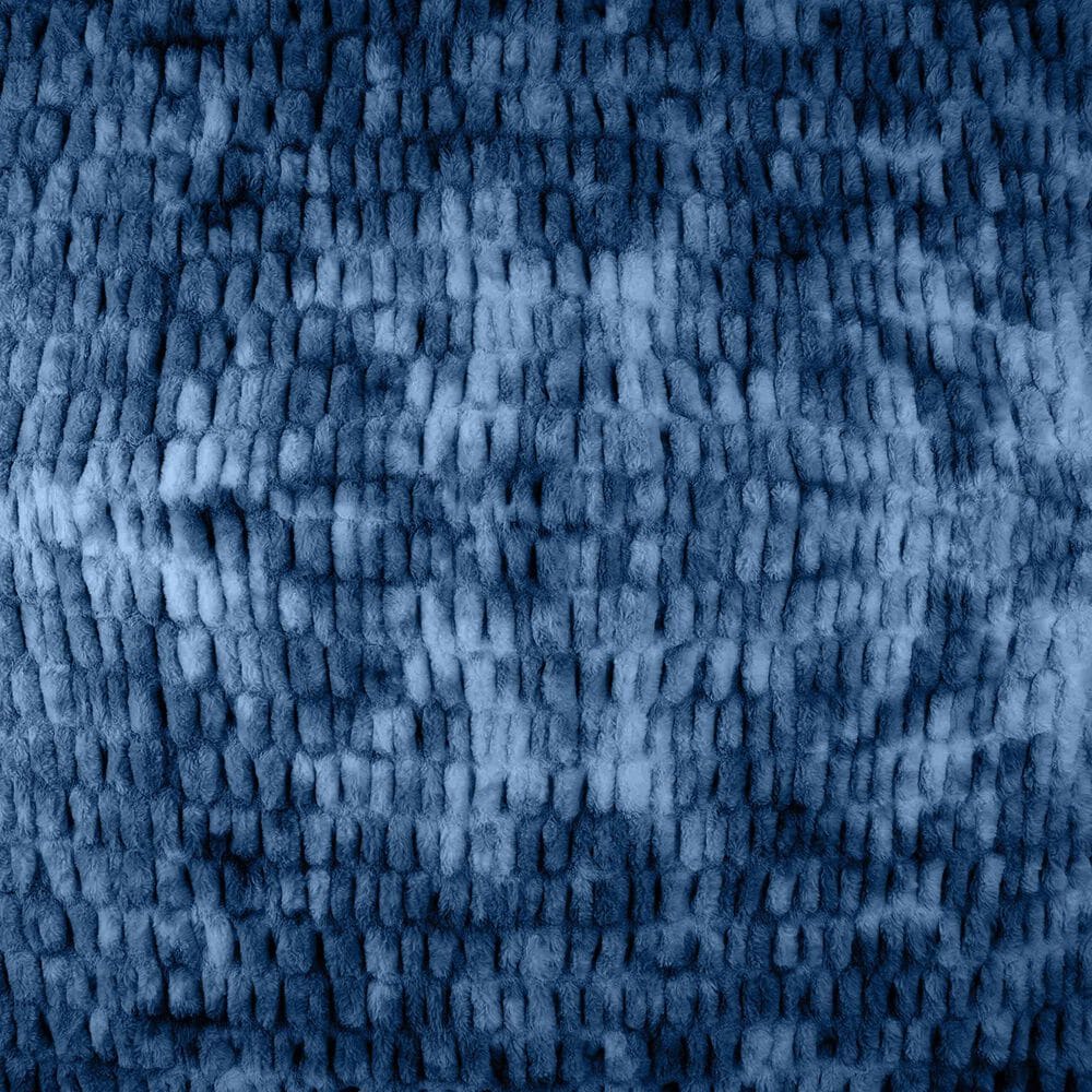 Timberlake 60" x 80" Ruched Faux Fur Throw Blanket in Blue, , large