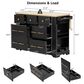 HOMLUX 51" Kitchen Island with Pull Out Trash Can Storage in Black, , large