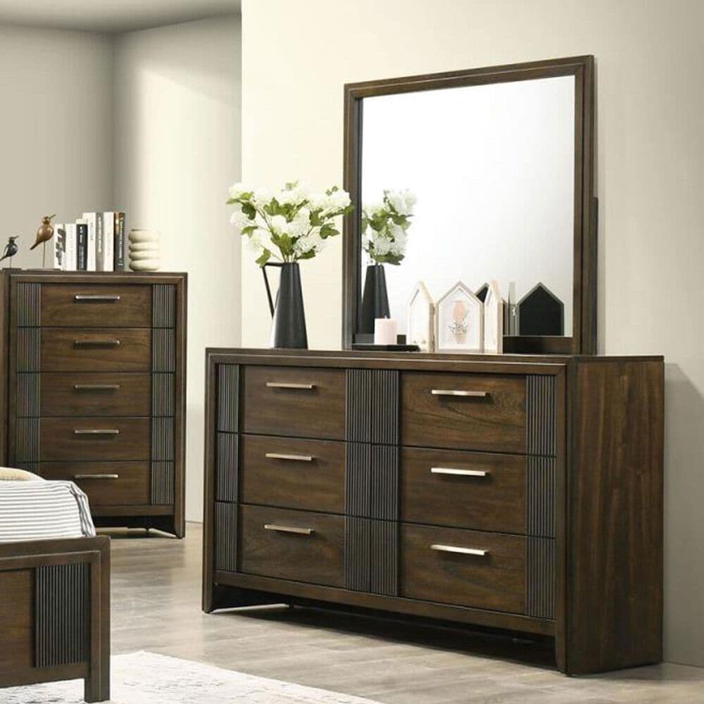 Everly Living Branx Dresser Mirror in Brown, , large
