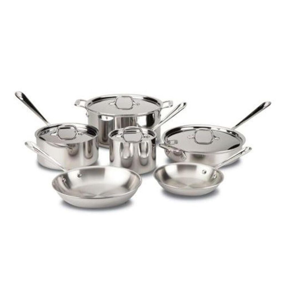 All-Clad Stainless Steel 10 Piece Cookware Set, , large