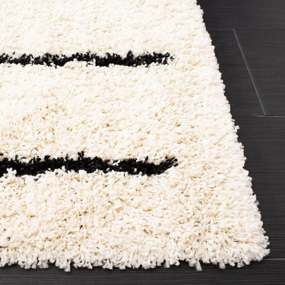 Safavieh Venus Shag VNS604A 2&#39;2&quot; x 8&#39; Ivory and Black Runner, , large