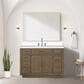 Lexora Home Abbey 48" Single Bathroom Vanity in Grey Oak with 2 cm White Quartz Top and Rectangular Sink, , large