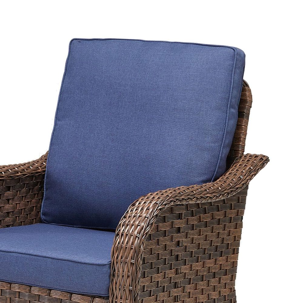 Hearth and Haven Outdoor High-Back Swivel Rocker Glider in Blue (Set of 2), , large