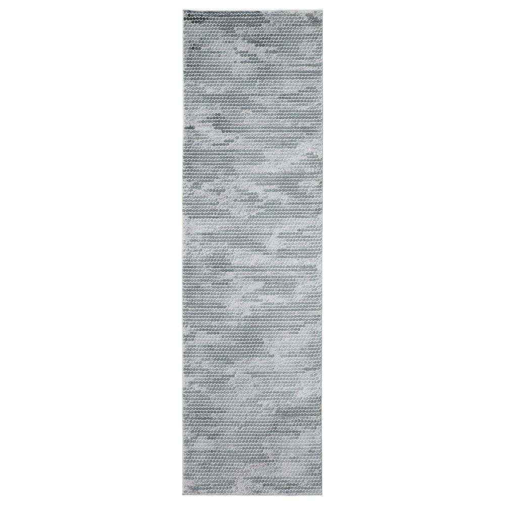 Feizy Rugs Atwell 3171F 3' x 8' Blue and Silver Runner, , large