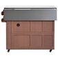 Hearth and Haven Outdoor Kitchen Island Cart with Extendable Stainless Steel Top and Adjustable Shelf in Brown, , large