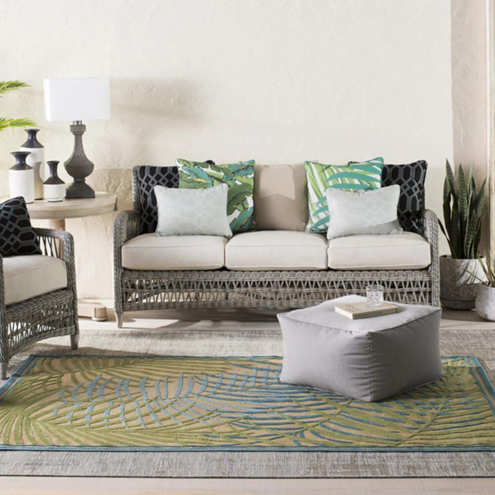 Surya Portera PRT-1064 8"8" x 12" Blue, Green and Aqua Area Rug, , large