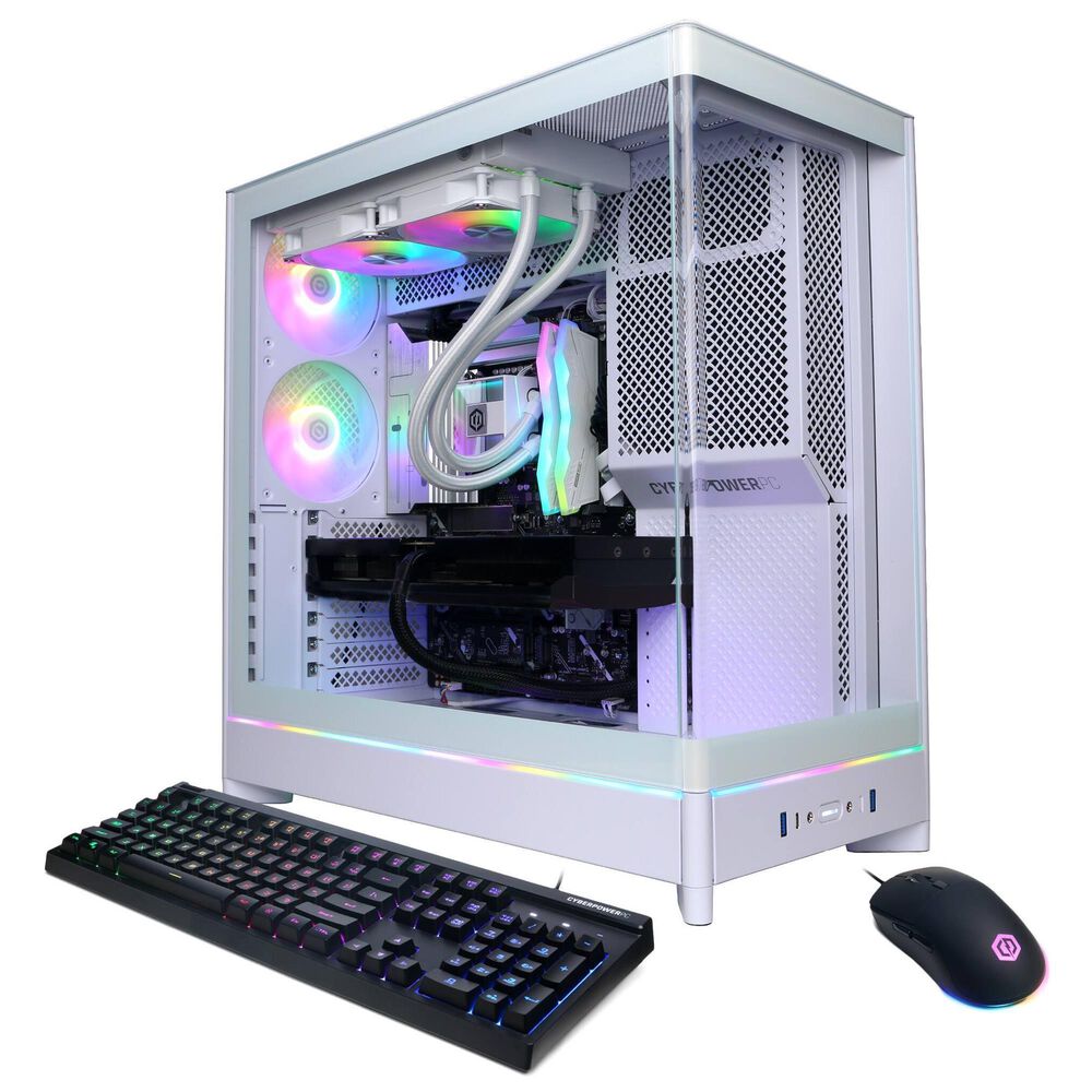 CyberPowerPC Gamer Supreme Gaming Desktop PC | Intel Core Ultra 7 265KF - 32GB RAM - NVIDIA GeForce RTX 5070 Ti Graphics - 2TB SSD in White, , large