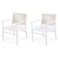 Hearth and Haven Outdoor Dining Chair with Rope Design Back and White Frame in Beige (Set of 2), , large
