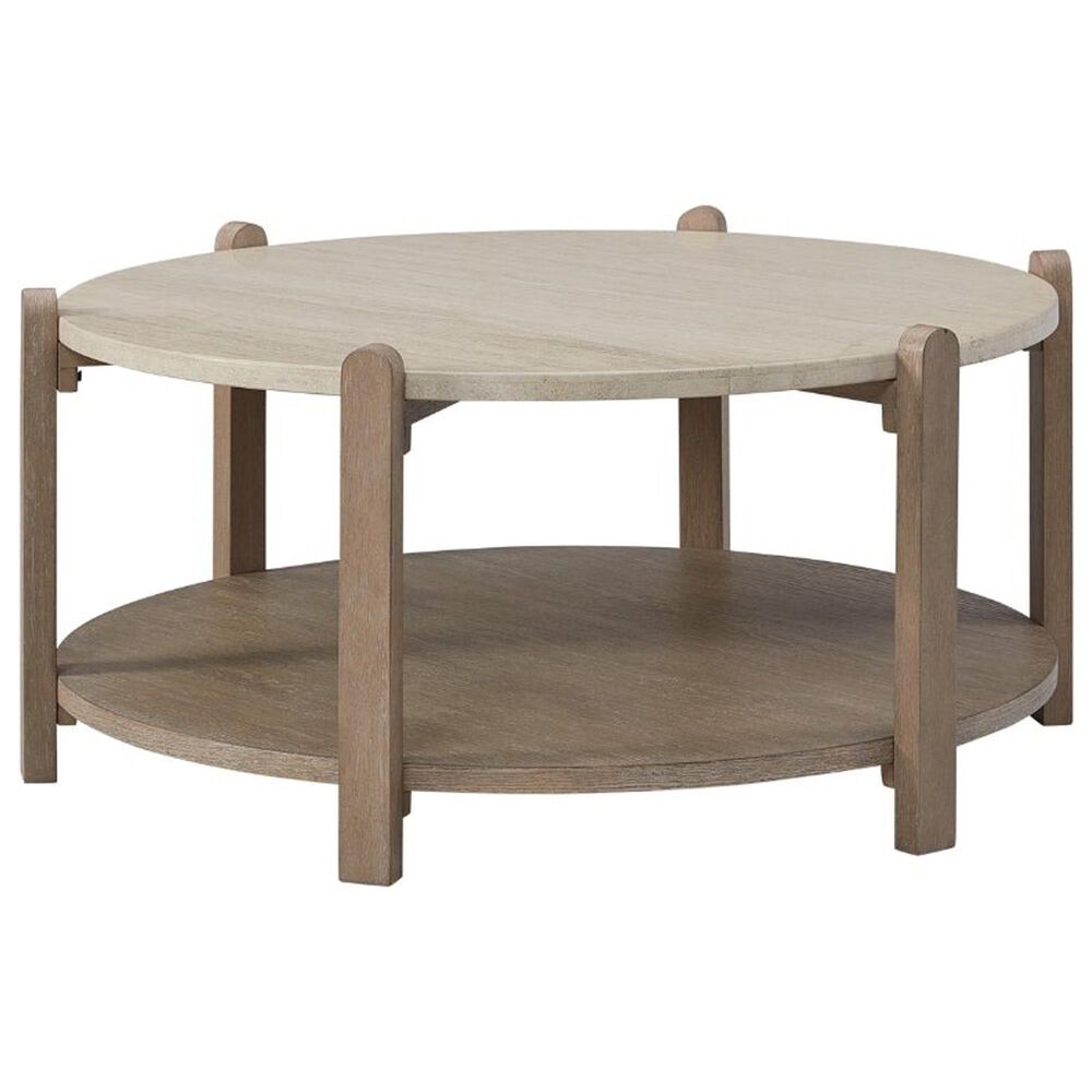 Sterling Timber Trilogy Stone Top Cocktail Table in Rich Toffee and Cream, , large