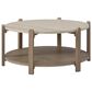 Sterling Timber Trilogy Stone Top Cocktail Table in Rich Toffee and Cream, , large
