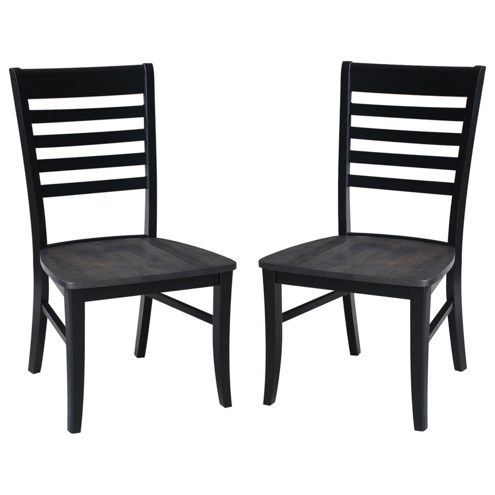 International Concepts Cosmo Wood Chair in Coal Black (Set of 2), , large