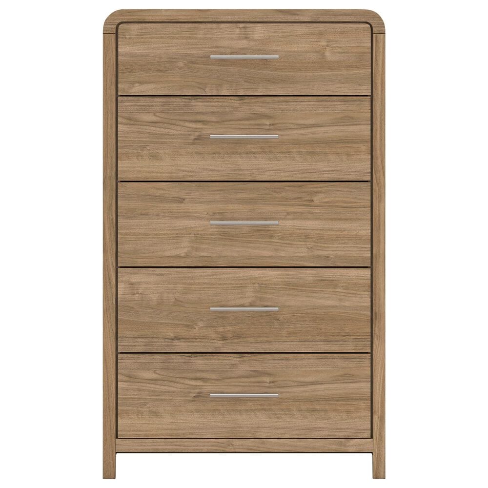 Ashley Gramburg 5 Piece Twin Platform Panel Bedroom Set in Warm Brown, , large