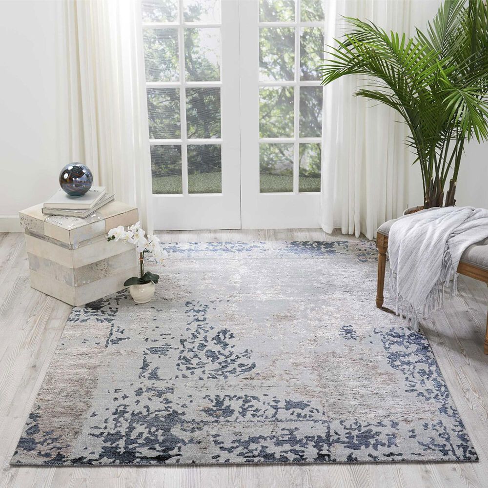 Nourison Silk Shadows 9&#39;9&quot; x 13&#39;9&quot; Silver Grey Area Rug, , large