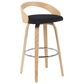 Armen Living Sonia Swivel Bar Height Stool with Black Upholstery in Oak, , large