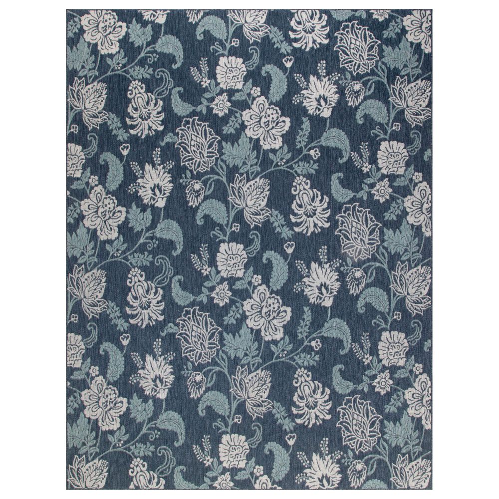 Nourison Garden Oasis GOA03 Navy 8&#39; x 10&#39; Indoor/Outdoor Area Rug, , large