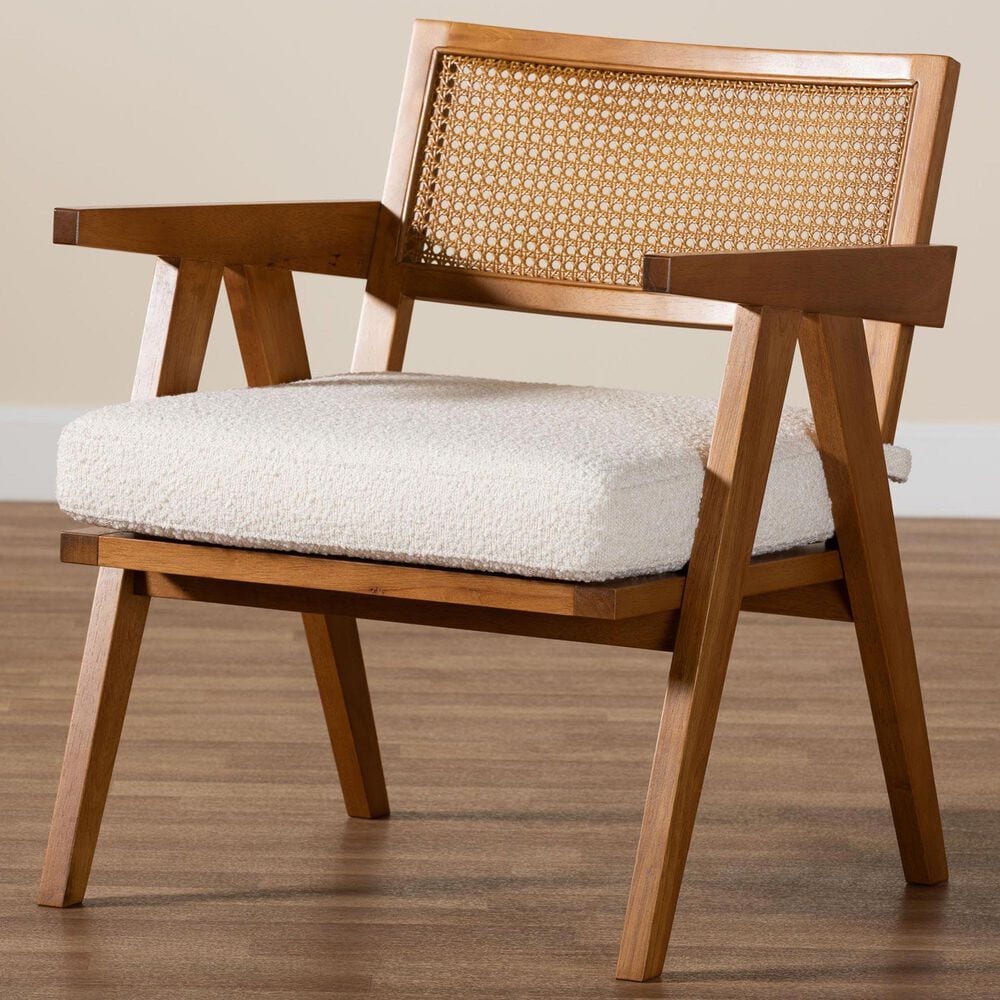 Baxton Studio Jetsam Arm Chair in Cream, , large