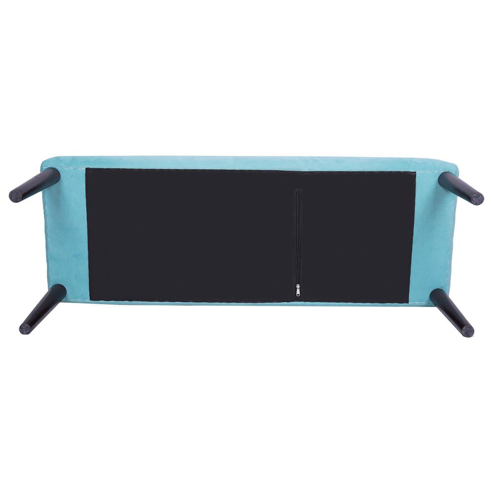 LR Home Floral Accent Bench in Blue and Multicolor, , large