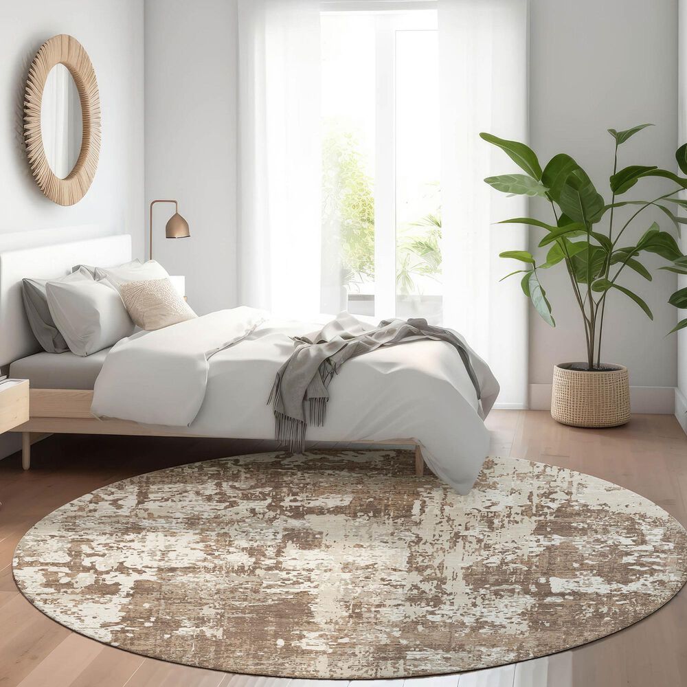 Dalyn Rug Company Kochi KC7 Brown 8&#39; Round Area Rug, , large