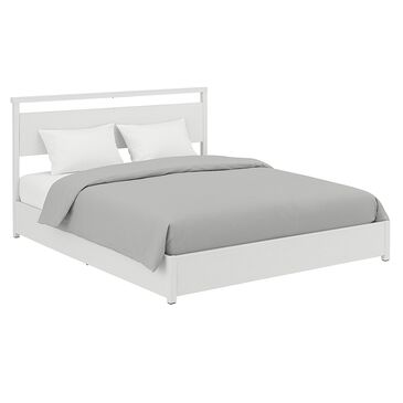 HOMLUX King 4-Drawer Storage Bed with LED Headboard and Charging Station in White, , large