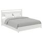HOMLUX King 4-Drawer Storage Bed with LED Headboard and Charging Station in White, , large