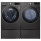 LG 7.4 Cu. Ft. Smart Front Load Electric Dryer with TurboSteam in Black Steel, , large