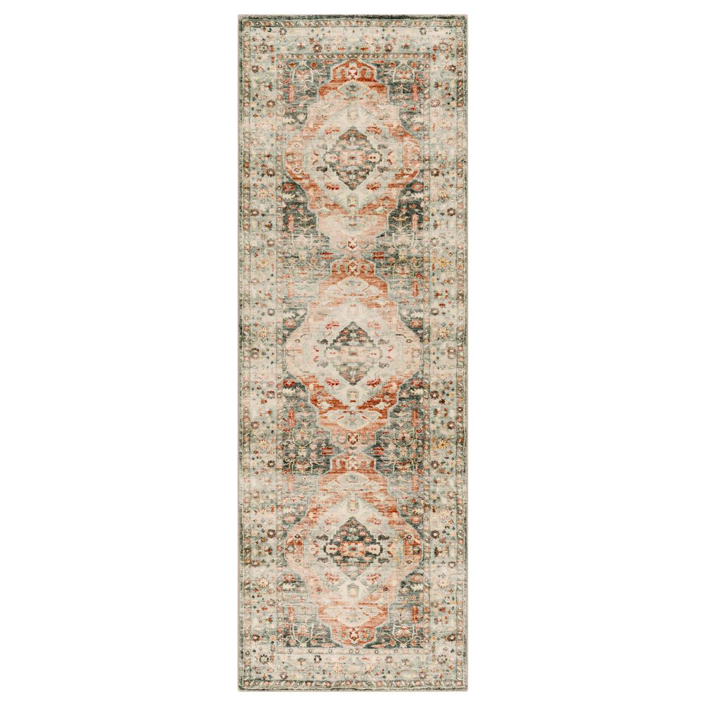 Surya Erin 2'6" x 7'6" Cream, Gray, Butter, Sage and Orange Runner, , large
