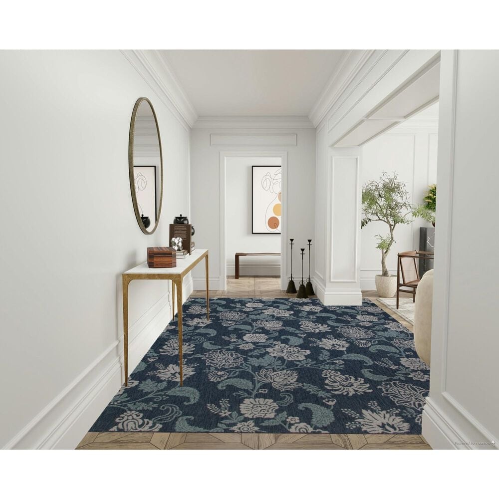 Nourison Garden Oasis GOA03 Navy 9&#39; x 12&#39; Indoor/Outdoor Area Rug, , large