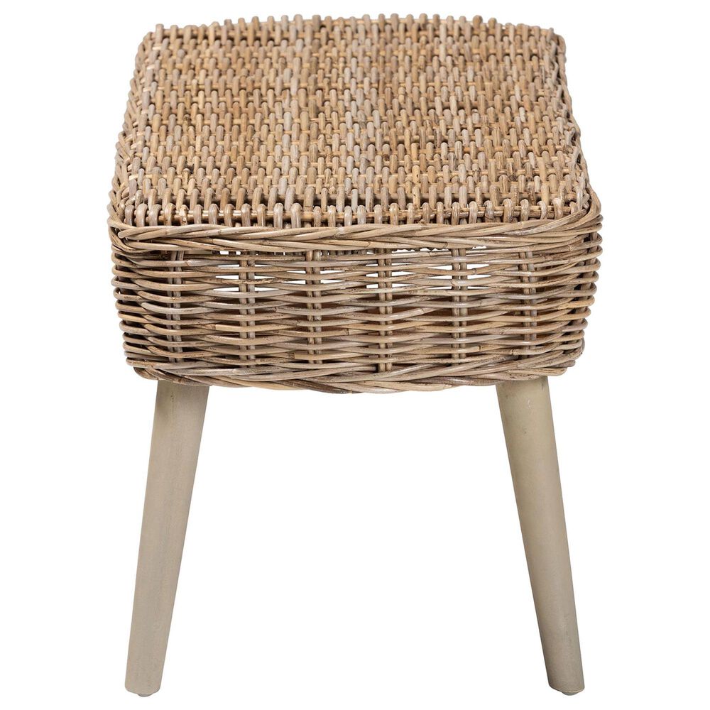 Baxton Studio Raisa Bench in Grey and Light Brown, , large