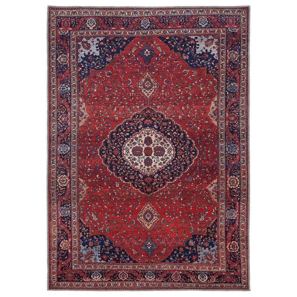 Feizy Rawlins 39HDF 3"11" x 6" Red and Navy Area Rug, , large