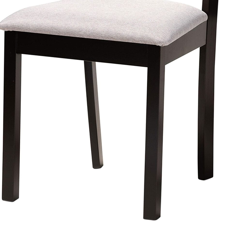 Baxton Studio Delilah Side Chair with Grey Cushion in Dark Brown (Set of 2), , large