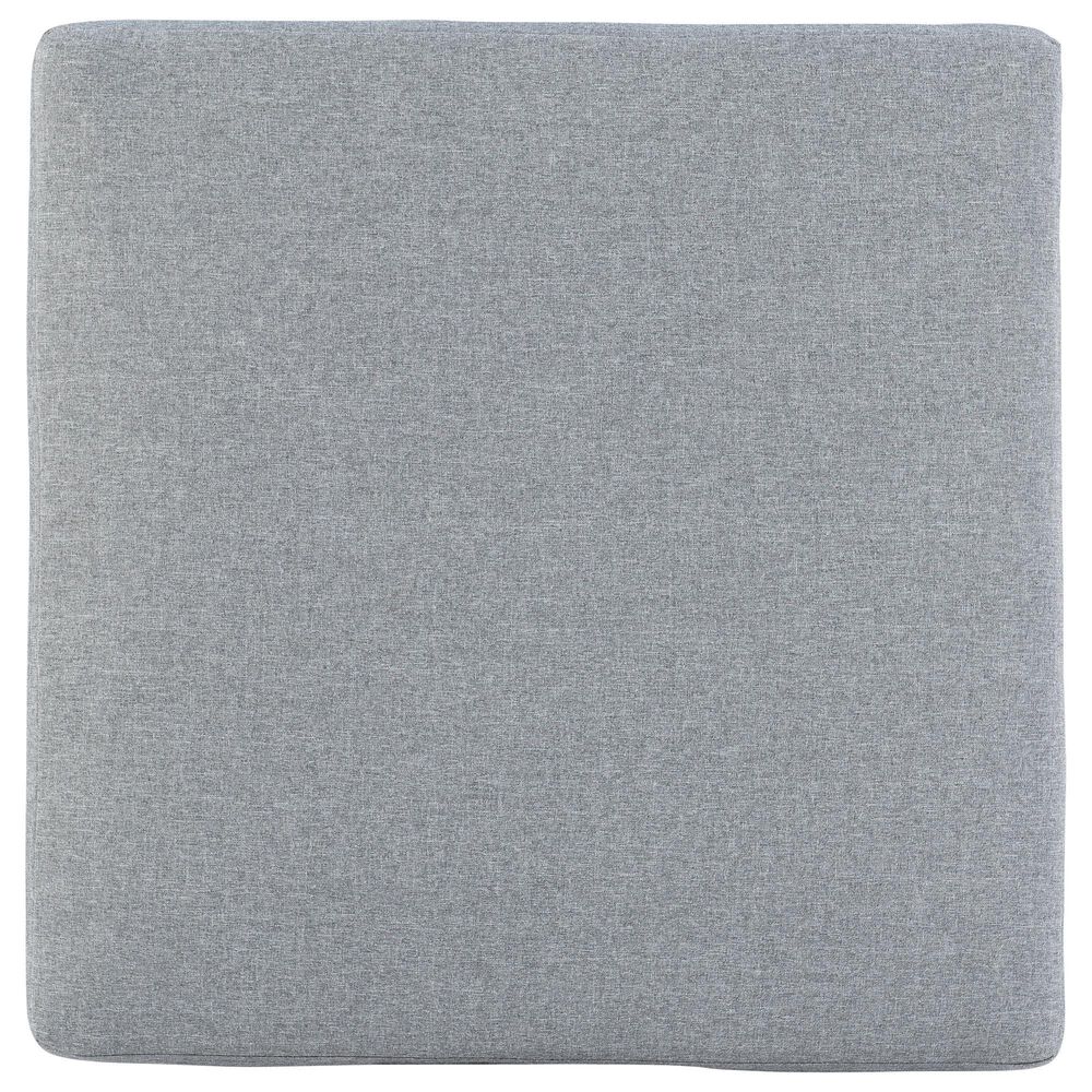 Linon Home Decor Summerlyn Patio Ottoman with Walnut Frame in Grey, , large