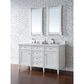 James Martin Brittany 60" Double Bathroom Vanity in Bright White with 3 cm White Zeus Quartz Top and Rectangular Sinks, , large
