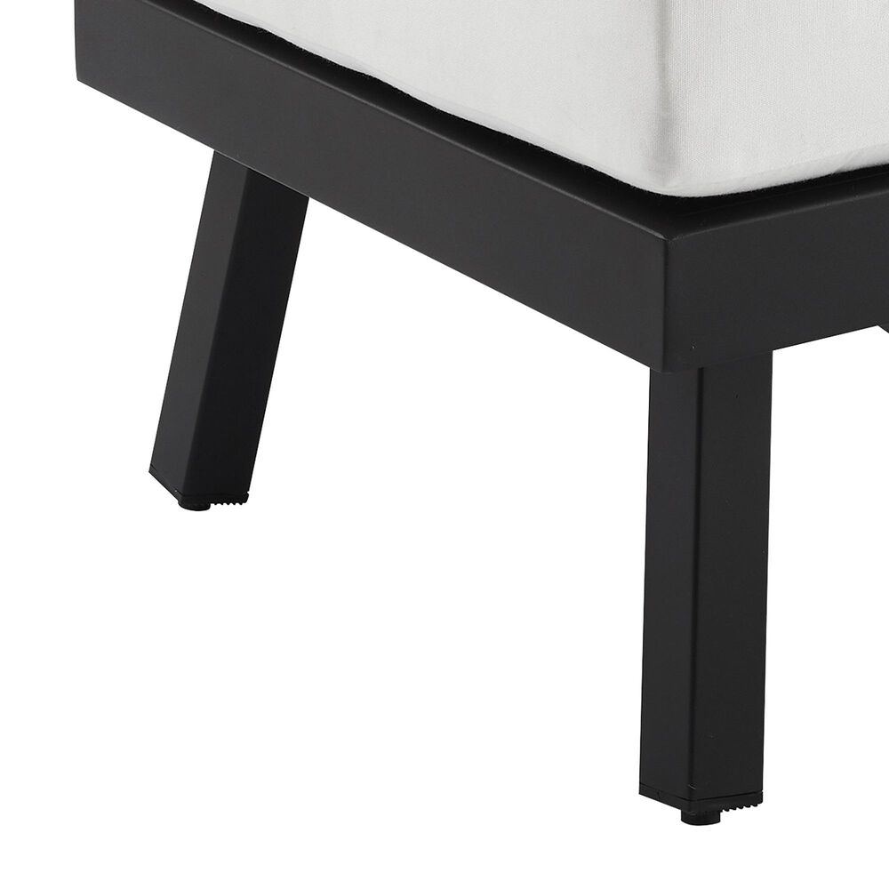 Linon Home Decor Holland Patio Ottoman with Black Frame in Natural, , large