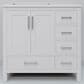 Lexora Home Jacques 36" Left Offset Single Bathroom Vanity in White with 2 cm White Quartz Top and Rectangular Sink, , large