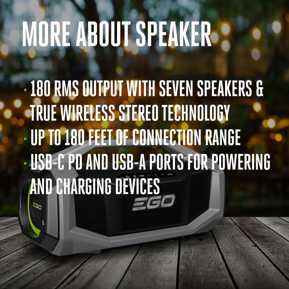 EGO Power+ 180W Bluetooth Speaker with Tool Only in Black and Gray, , large