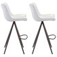 Zuo Modern Aki Bar Stool in White and Dark Brown (Set of 2), , large