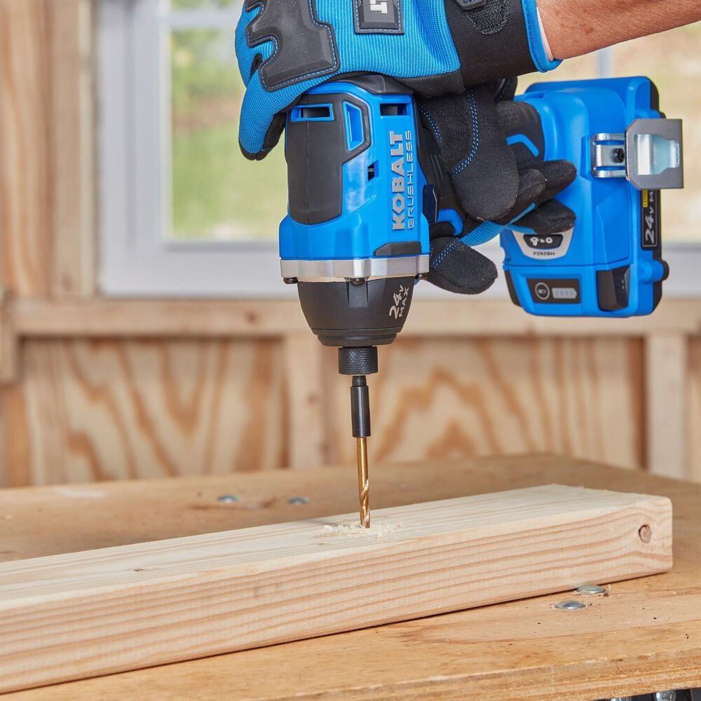 Kobalt 24-Volt Max Brushless Cordless Impact Driver in Blue and Black, , large