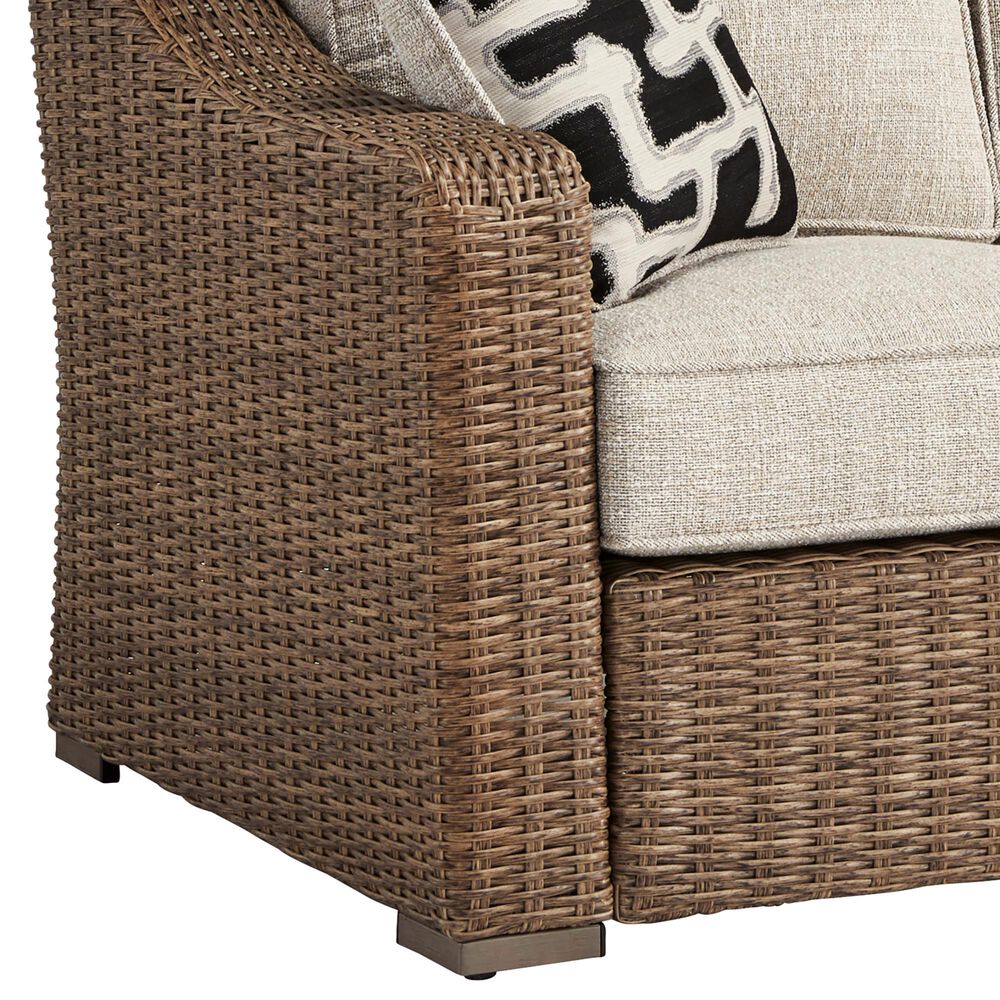 Ashley Beachcroft Patio Loveseat in Beige, , large